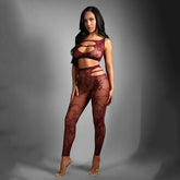 Fantasy Lingerie Sheer Fantasy Undivided Attention Body Stockings Burgundy Body Stockings